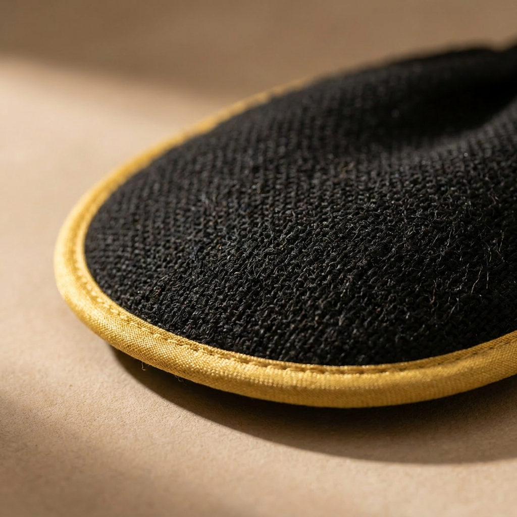 Close-up texture of the Kessa exfoliating mitt weave